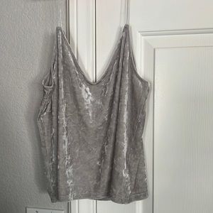Silver suede tank